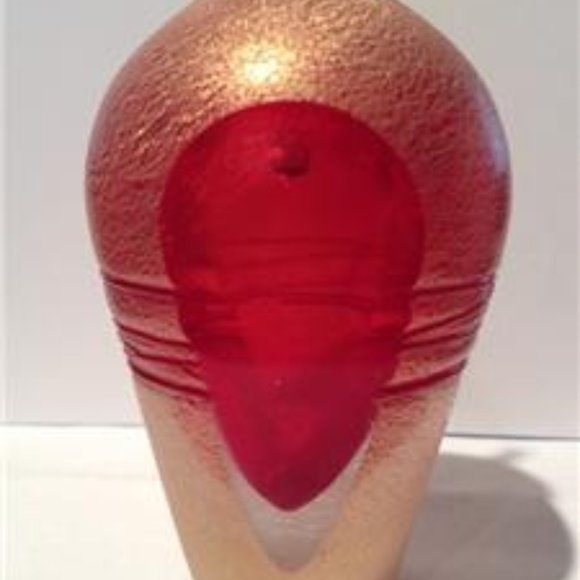 Mouth Blown Red Fire Perfume Bottle J75 NEW - Picture 6 of 8